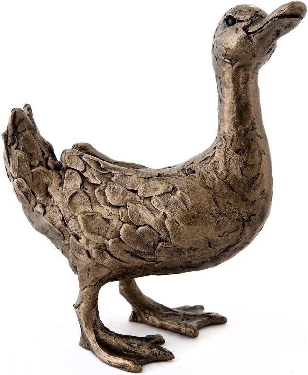 Frith Sculpture - Dilly Duck (Beak Up) sculpture in Cold Cast Bronze