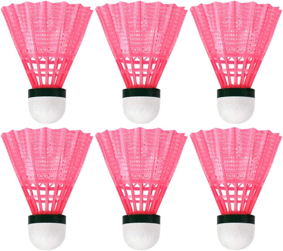 BESPORTBLE 6pcs Nylon Badminton Shuttlecocks Badminton Birdies Balls for Kids Adult Indoor Outdoor Sports Activities Pink : Sports & Outdoors