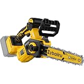 Zybaiiru 20V 8-inch Brushless Mini Cordless Electric Chainsaw Bare Tool | Compatible with Dewalt 20V Battery, with Chain Brake &amp; Tool-Free Tensioner &amp; Auto-Oiler, for Branch Trimming DIY Wood Cutting