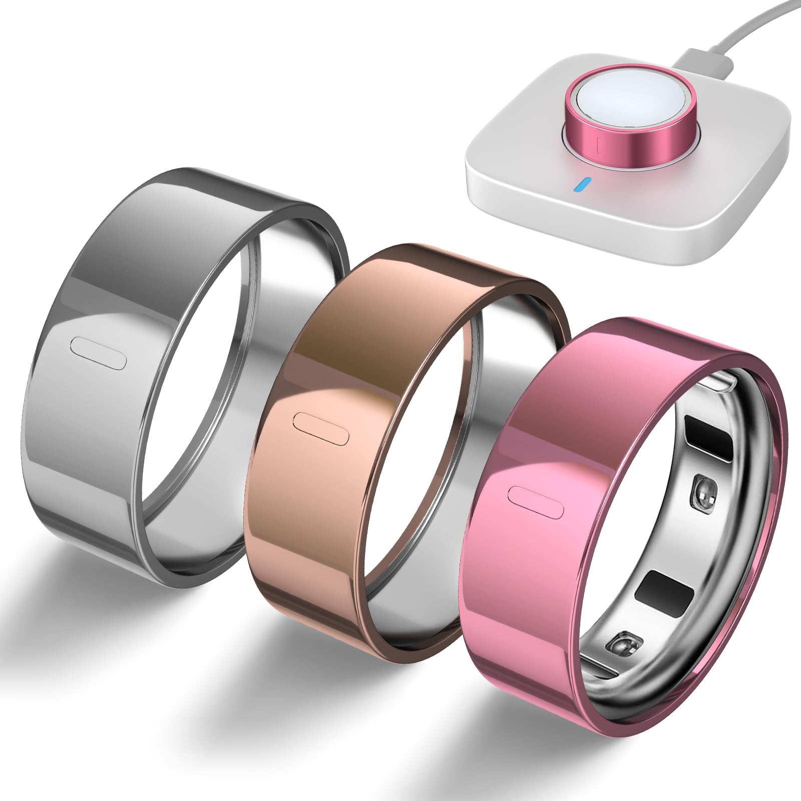 sylacor 3 Pack Ring Cover Compatible with Oura Ring Gen 4/Gen 3 Horizon/Heritage, Upgraded Anti-Scratch TPU Protector for Men Women, NOT for Oura Ring 4 Ceramic (Silver+RoseGold+RosePink, Size 10)