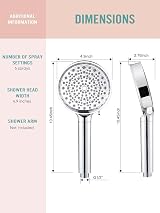Cobbe Hard Water Filter Shower Head and Hose, 6 Modes, Chrome view 3