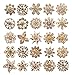 L'VOW Rhinestone Crystals Brooches Collar Pin Bouquet Kit Pack of 24 (Gold)