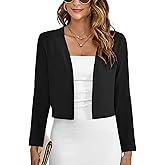 Moodclo Women's Thin Shrugs Long Sleeve Lightweight Cropped Tops Open Front Cardigan for Dress