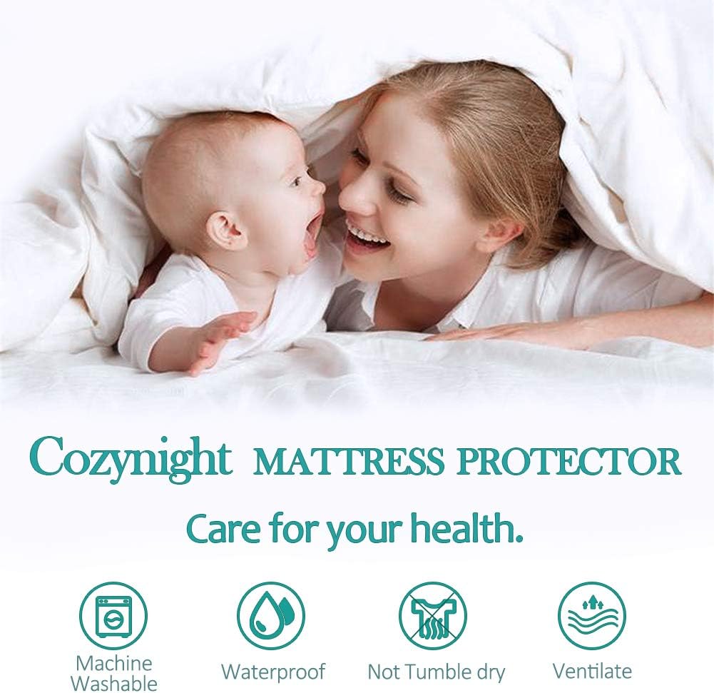 Cozynight Waterproof Mattress Protector King Soft Noiseless Breathable Mattress Protection Cover Hypoallergenic Vinyl Free Washable Bed Cover Fitted 14”-18” Deep Pocket Mattress: Home & Kitchen