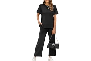XIEERDUO Women's 2 Piece Lounge Set Fashion Travel Outfits Vacation Tracksuit Comfy Wide Leg Airport Loungewear S-3XL