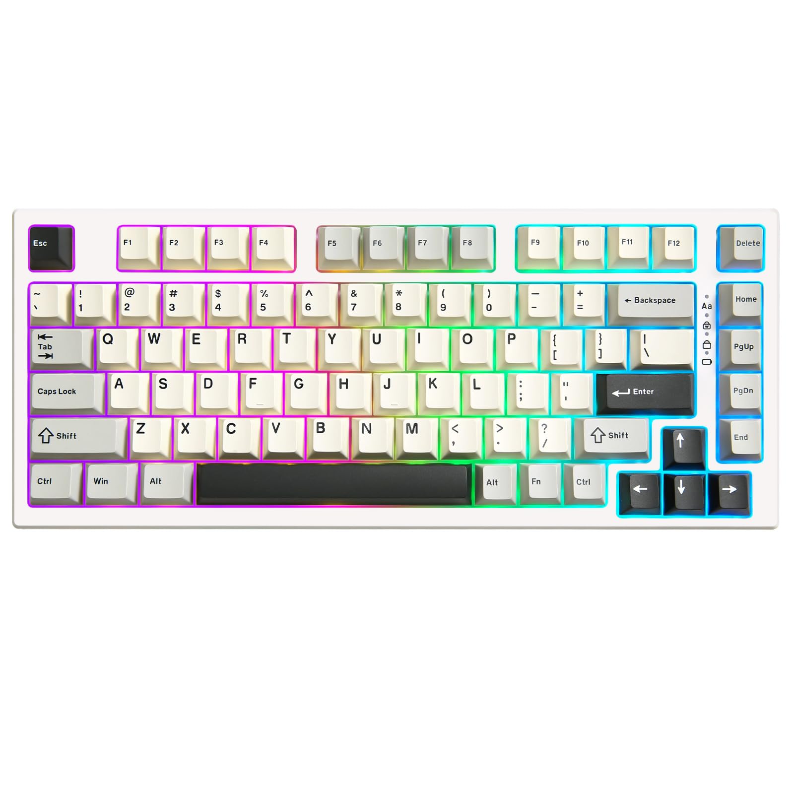 Photo 1 of YUNZII RT80 Rapid Trigger Hall Effect Magnetic Gaming Keyboard, 8K Polling Rate, 75% Layout,BT/2.4GHz/Wired,RGB Backlit,Hot Swap,Adjustable Actuation Wireless for Win/Mac(White, Gateron White)