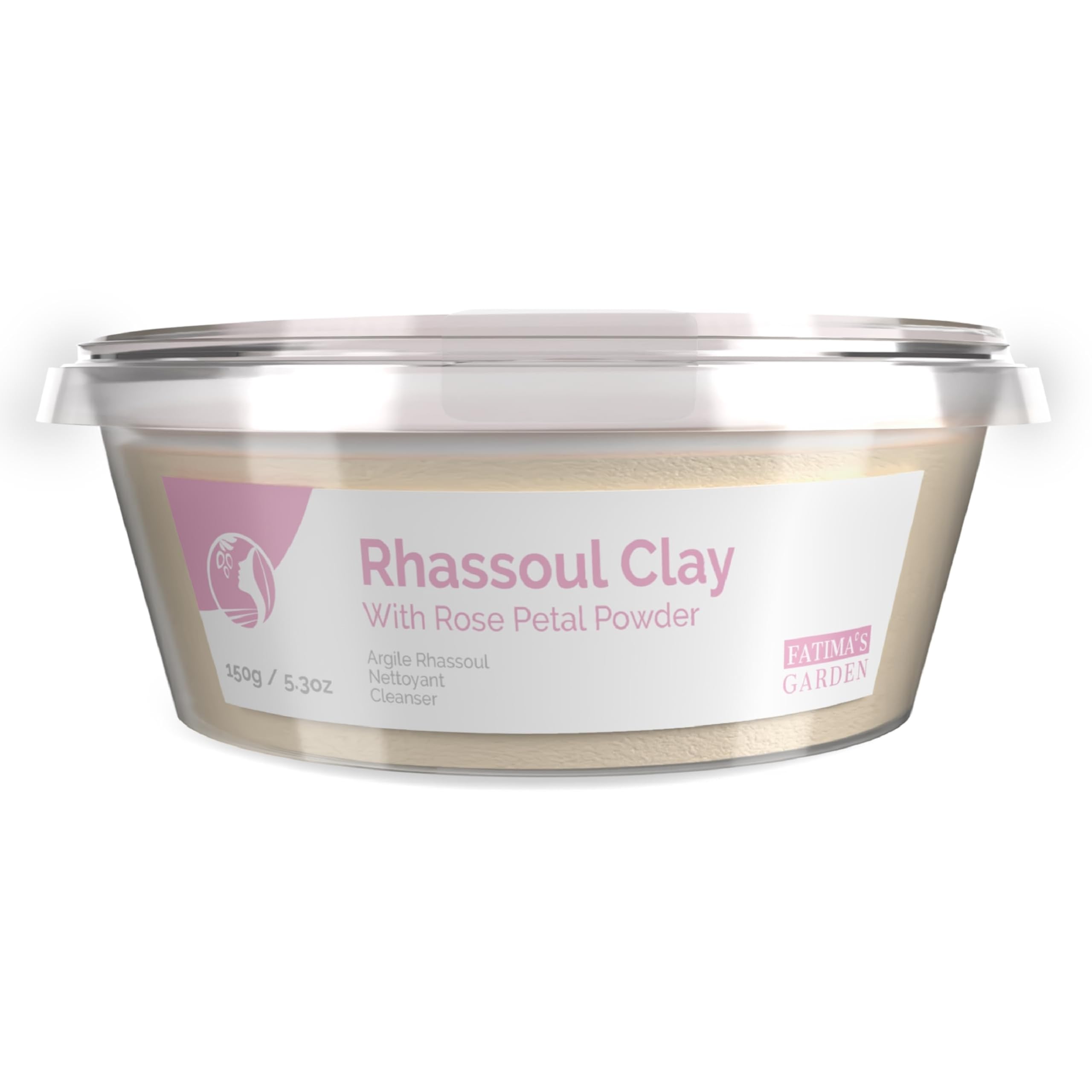 Fatima's Garden Rhassoul with Rose Petals - Soothing Face & Hair Mask, 150g