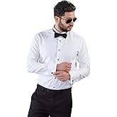New Mens Tailored Slim Fit White Wing Tip Tuxedo Shirt Combo French Cuff by Azar