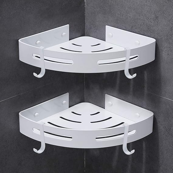 Gricol Bathroom Shower Corner Shelves Corner Basket Self Adhesive Wall