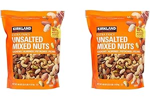 Kirkland Signature QNKDQK Extra Fancy Unsalted Mixed Nuts 2.5 (LB), 2 Pack of 40 Ounce, 99451458768