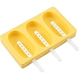 CHEFMADE Popsicle Molds, Silicone Popsicle Maker Ice Pop Molds with Lid and Sticks, Classical Oval Shape, Easy-release…
