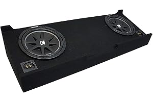 American Sound Connection Kicker Bundle Compatible with 2007-2013 Chevy Silverado Crew Cab Truck 43C124 Comp C12 Dual 12" Loaded Sub Box Enclosure