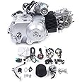Cbhfmljd 125CC 4-Stroke Semi Auto Engine Motor, 3 Speed Engine Motor Reverse w/Wiring Harness Electric Starter for Go Kart ATV Quad Bike Buggy Pit ATV CDI Single Cylinder Air-Cooling Motors