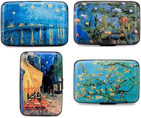 FINE ART Armored Credit Card RFID Blocking Wallet and Cash Holder, Set of 4 Styles