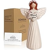 KONIDUN Thank You Gifts for Women, Gratitude Gifts for Teacher, Coworker, Caregivers, Friends, Hand-Painted Resin Angel Statue Figurine with Heart for Thanksgiving, Christmas, Appreciation