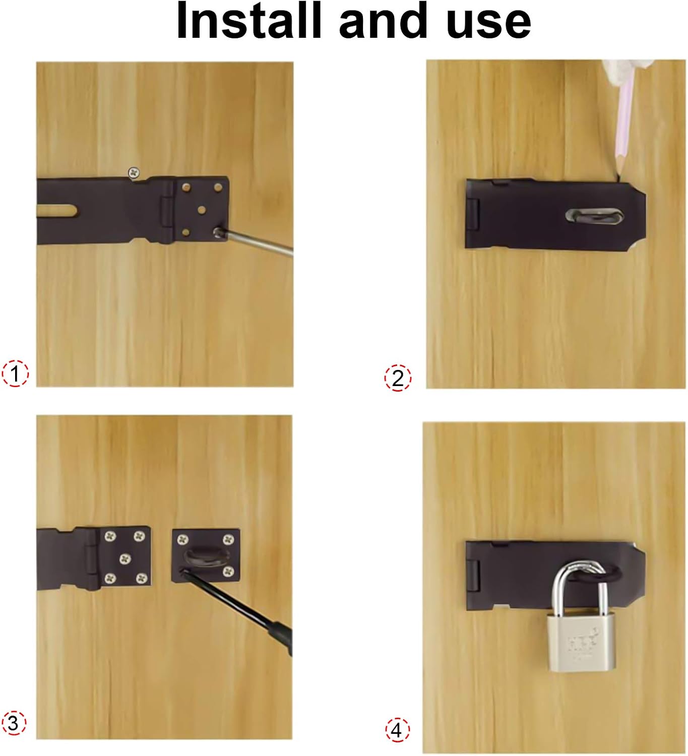 2 Pack Padlock Hasp Staple 4inch/10.3cm Stainless Steel Door Lock Bolt