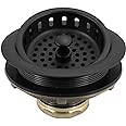 Westbrass D214-62 3-1/2" Post Style Large Kitchen Sink Basket Strainer, Matte Black