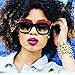 My Shades(TM) - Designer Inspired Oversize Glitter Sparkle Square Frame Sunglasses (Glitter Red, Black, Emerald/Grey Gradient)