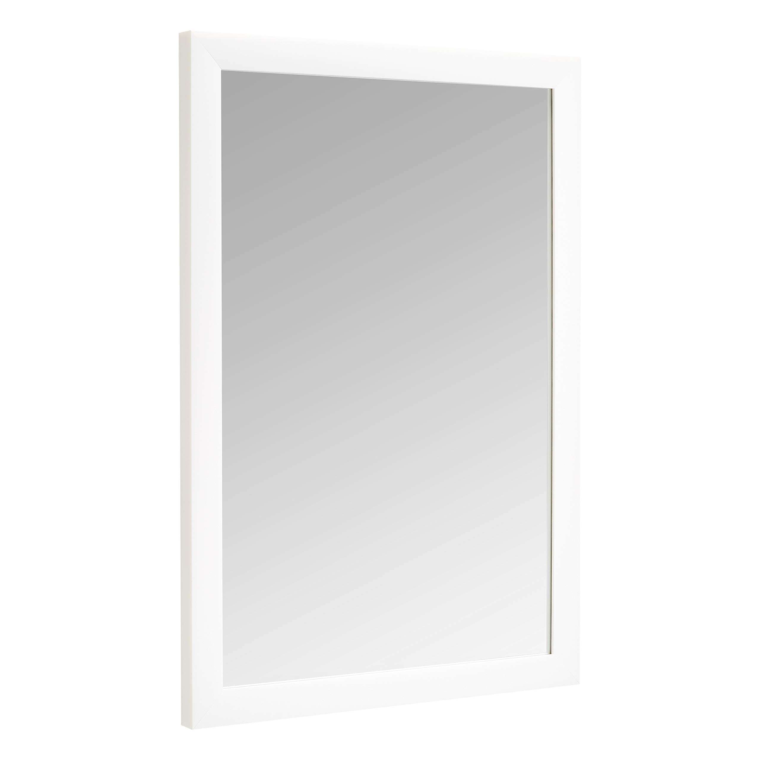 Amazon Basics Rectangular Wall Mirror - 50.8 x 71.1 cm, Standard Trim, White