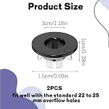Bansusu 2Pcs Black Overflow Ring Sink Cover Round Bath Kitchen view 2
