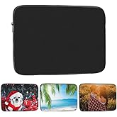 Rtsaiuoi Personalized Laptop Sleeve Bag with Logo Design Your Own Text Image Business Briefcase Protective Case Carrying Cover with Zipper for Men Women, 15 Inch, Blank Black