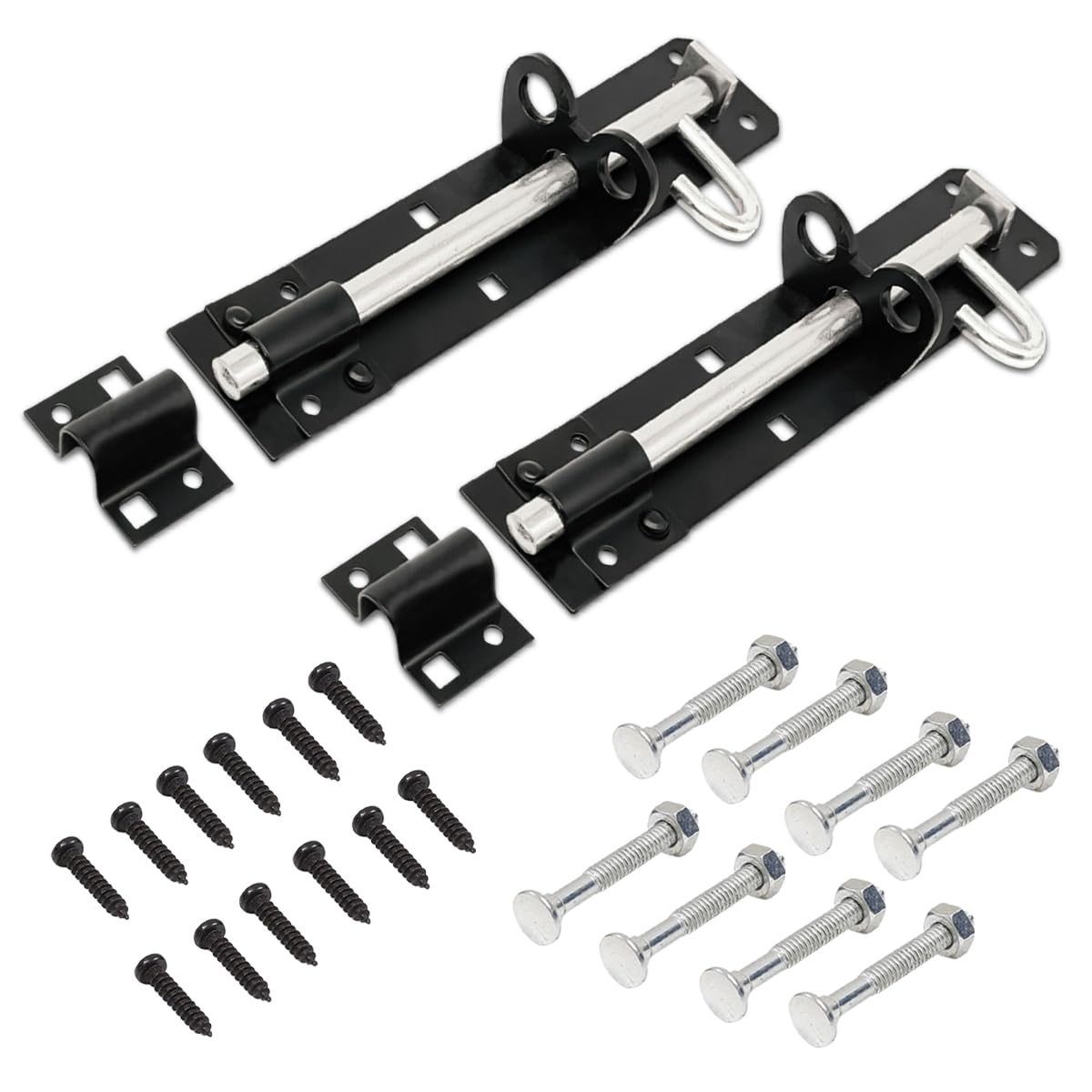 onesto Pack of 2 - Gate Bolt Lock Shed Door Lock 8'' Heavy Duty Brenton Bolt as Garden Gate Lock Steel Powder Coated for Extra Security (Brenton Bolt 202mm)