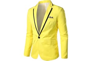 Cloudstyle Mens Casual Slim Fit Suit Jacket 1 Button Daily Blazer Business Sport Coat Tops