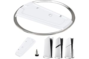 ASIEIT Vertical Stand for PS5/PS5 Slim, Universal Console Disc and Digital with Screw, Non-Slip Base, Easy-to-Install, PlayStation 5 Base Accessory Kits, Nice Look, White
