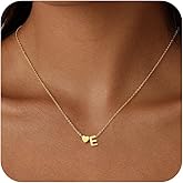 Nancomy Gold Heart Initial Necklace for Women Dainty 14K Gold Plated Letter A-Z Pendant Necklace Gold Initial Necklace for Women Personalized Jewelry Gifts