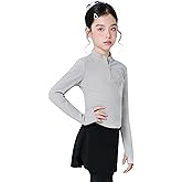 Daydance Girl's Ballet Sweater, Girls High Neck Pullover Dance Sweater with Thumb Hold Design