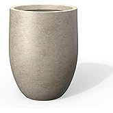 Kante Tall Concrete Planter, 21.7-Inch Height Weathered Concrete Large Indoor Outdoor Plant Pot with Drainage Hole for Patio Garden Home, Modern Decor for Flowers and Tree