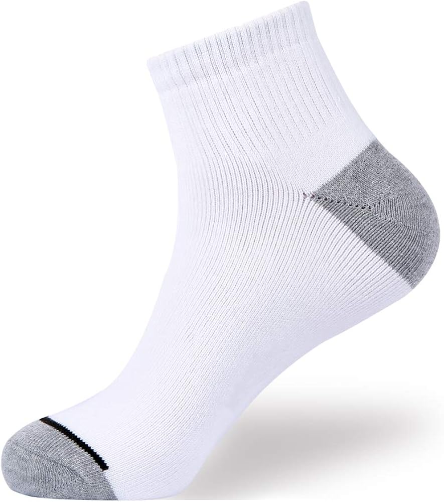 Enerwear 10P Pack Men's Cotton Moisture Wicking Extra Heavy Cushion Low Cut Socks … (10-13/Shoe: 6-12, White): Clothing