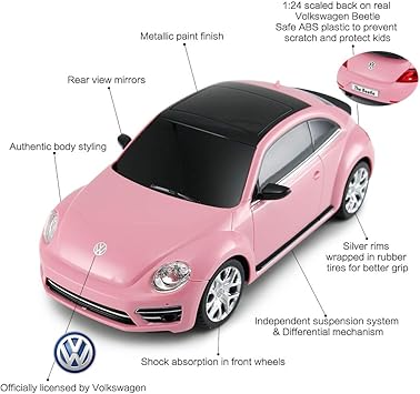 Rastar Beetle Telecommande De Voiture Rose Beetle Echelle 1 24 Beetle Rc Jouet De Voiture Pour Enfants Jouets Radiocommandes Voitures