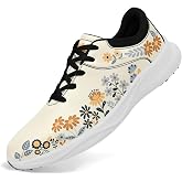Women Golf Shoes Spikeless Waterproof Flower Golf Sneakers Lightweight Comfort Sport Waiking Shoes Anti Slip Vented Sole
