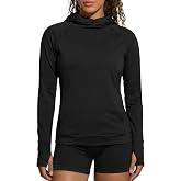 Zengjo Womens Lightweight Hoodie Long Sleeve Workout Top with Thumb Holes | Athletic Hooded Shirt, Pockets
