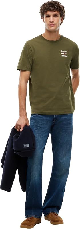 Herren T-Shirt 2er-Pack Chest Graphic Reg Tees Mw0mw45091 S/S, Schwarz/Huntsman Green, M — Foto 5 von 6