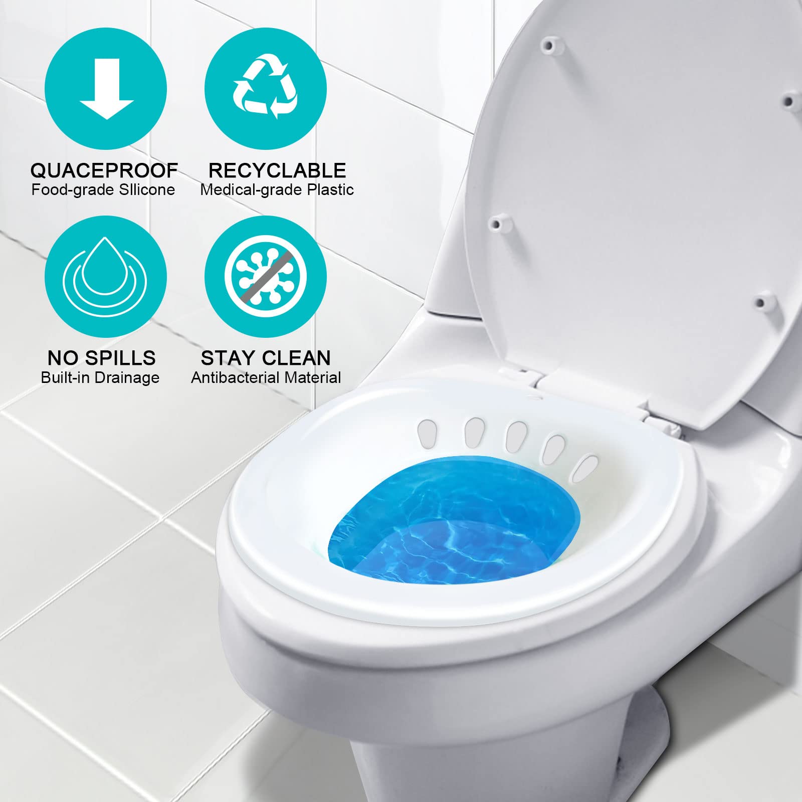 Sitz Bath for Toilet - Yoni Steam Seat, Sitz Bath for Hemorrhoids, Foldable Sitz Bath for Postpartum Care, Designed for Perineum Soaking, Hemorrhoid, and Anal Inflammation Treatment