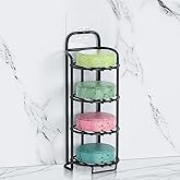 4-Tier Shower Soap Shampoo Bar Holder, Self Adhesive & Freestanding Draining Soap Dish Caddy for Bathroom Wall Accesories Decor Black