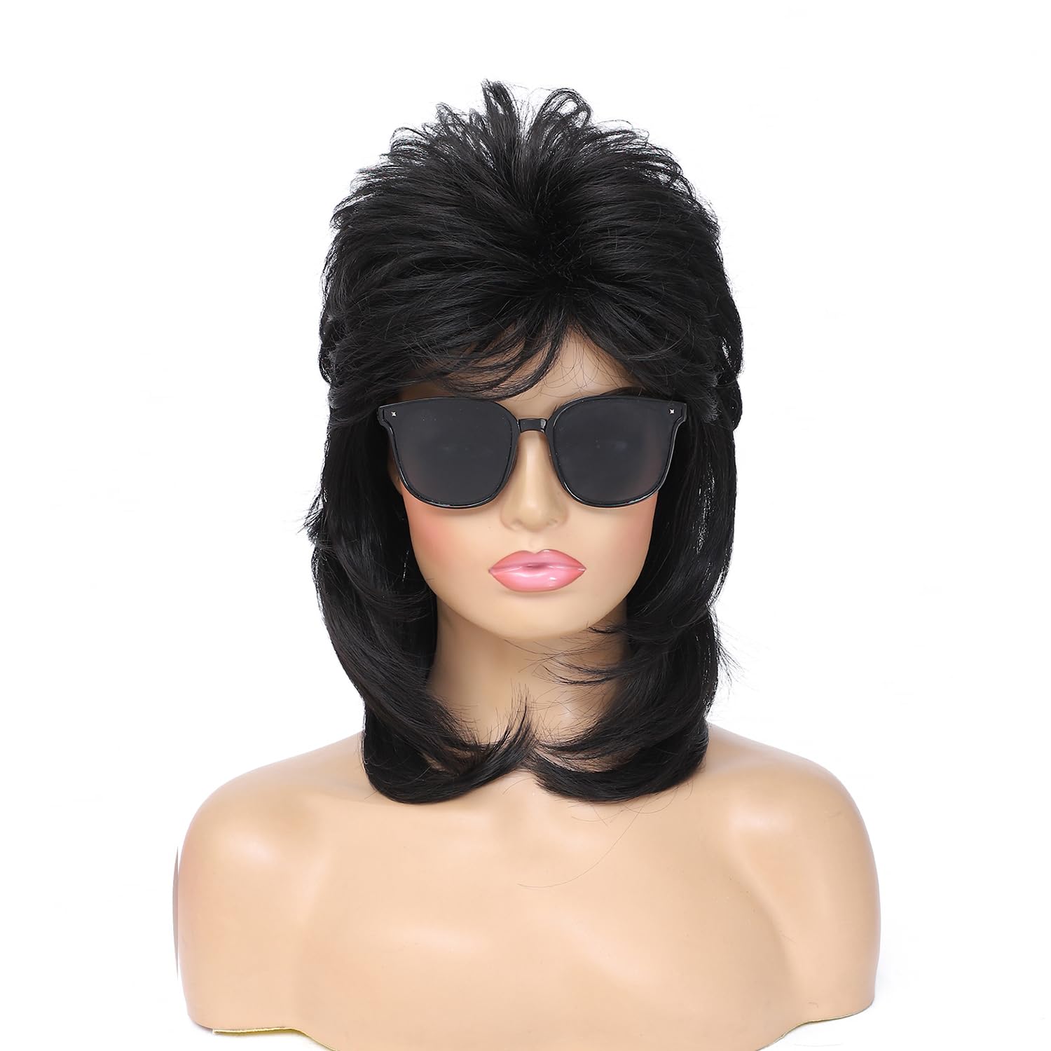 Photo 1 of Adequate Mullet Wigs for Women,Joe Dirt,Emo Wig,80s 90s Costumes Fancy Party Accessory Cosplay Wig,Halloween Man x (Black)