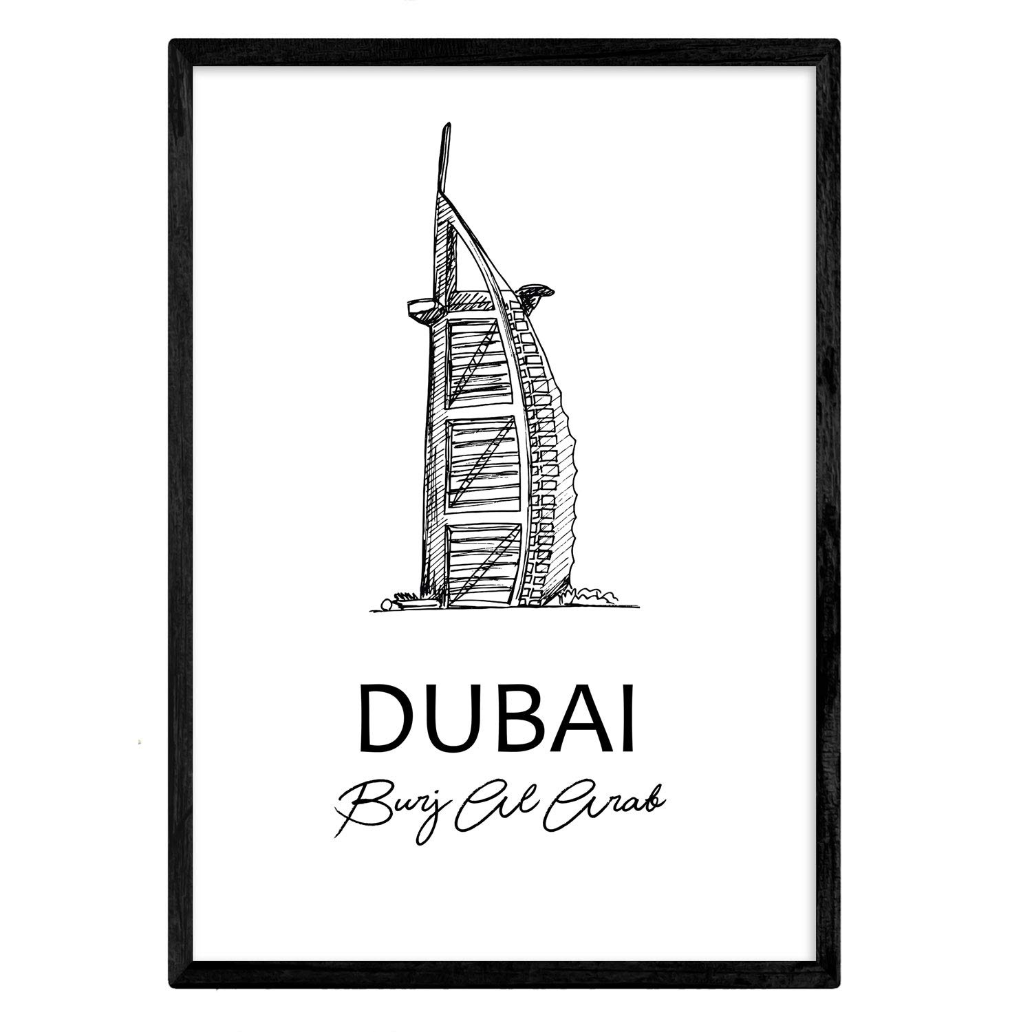 Nacnic Pack posters -Burj Al Arab Dubai. Sheets with monuments of cities. A3 size
