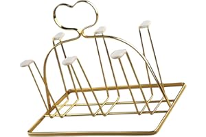 OATIPHO Heart-Shaped Wine Glass Cup Holder Rack 10.23X6.69X8.26 Inch Kitchen Storage Rack with Draining