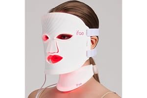 Aesthifae Red Light Therapy Mask for Face and Neck, 7 Colors with NIR Led Face Mask Light Therapy with Eye Protection and Remote, Rechargeable Ergonomic Design for True Anti-Aging Skincare at Home