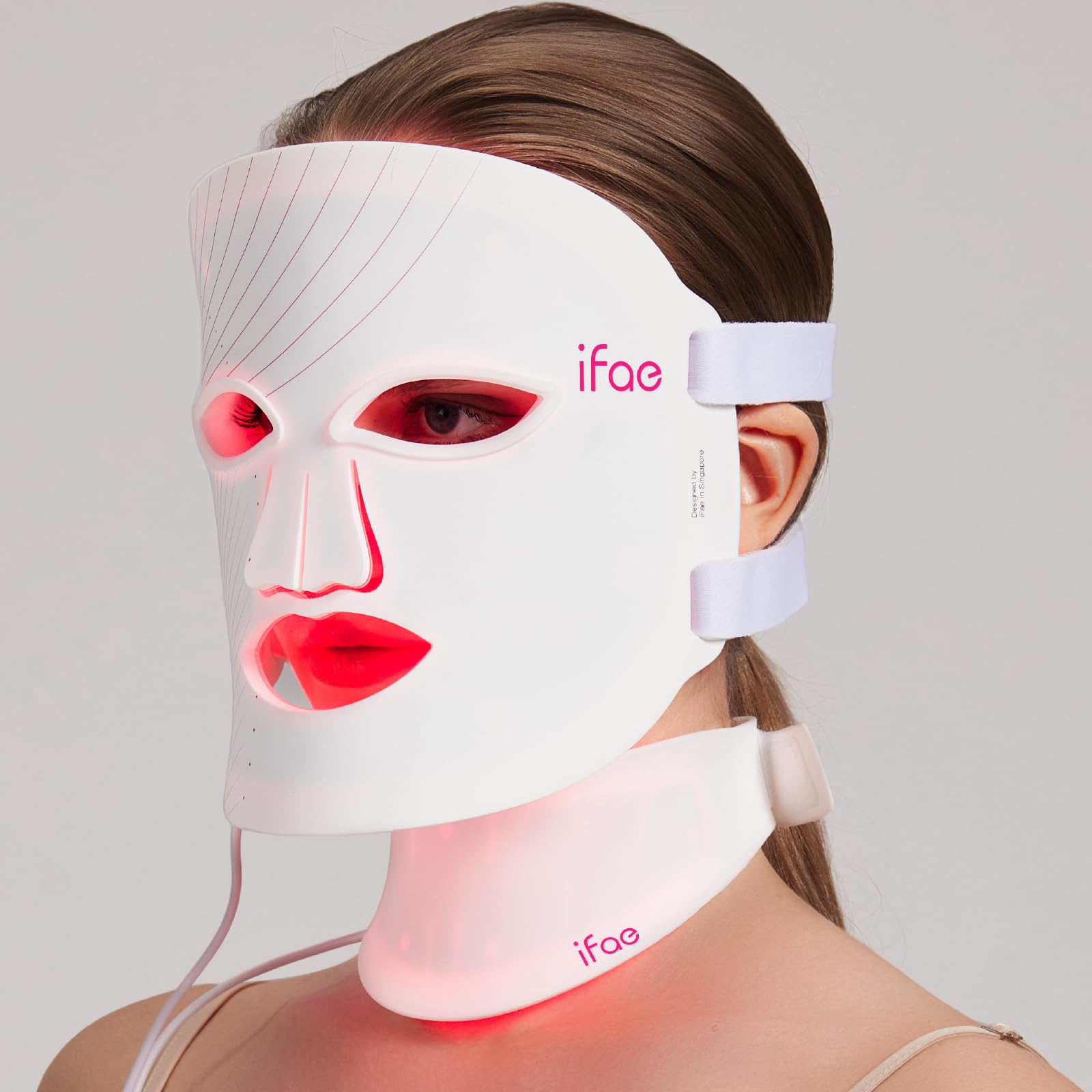 Photo 1 of Red Light Therapy Mask for Face and Neck, 7 Colors with NIR Led Face Mask Light Therapy with Eye Protection and Remote, Rechargeable Ergonomic Design for True Anti-Aging Skincare at Home