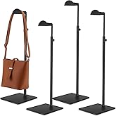Maitys 4 Pack Purse Display Stands Stainless Steel Adjustable Height Bags Display Holder for Home Store Boutique Counter (Black)