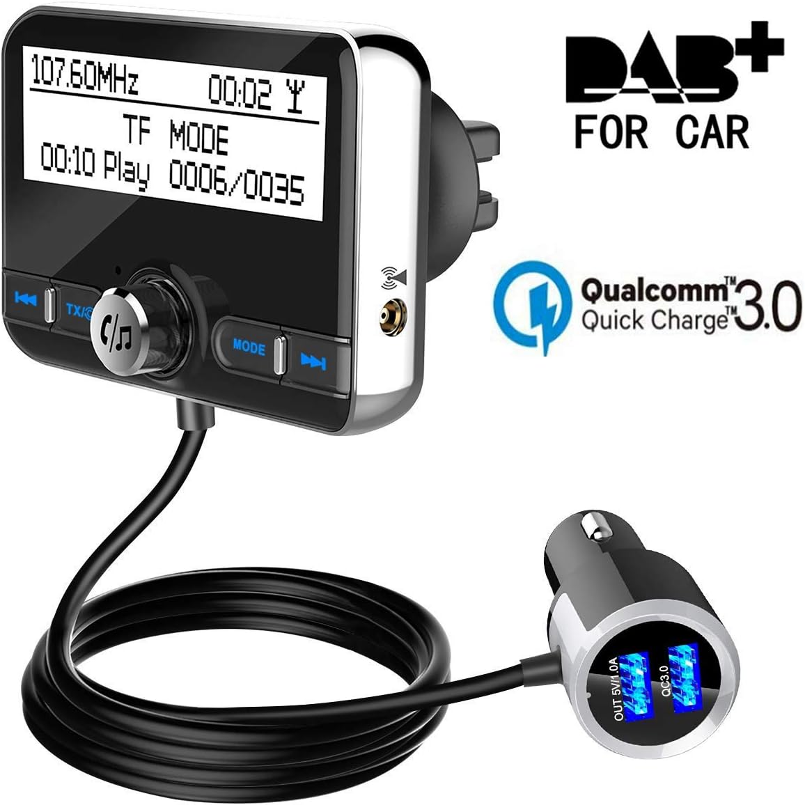 DAB / DAB + Radio Adapter FM Sender DAB InCar Digital Radio Empfänger