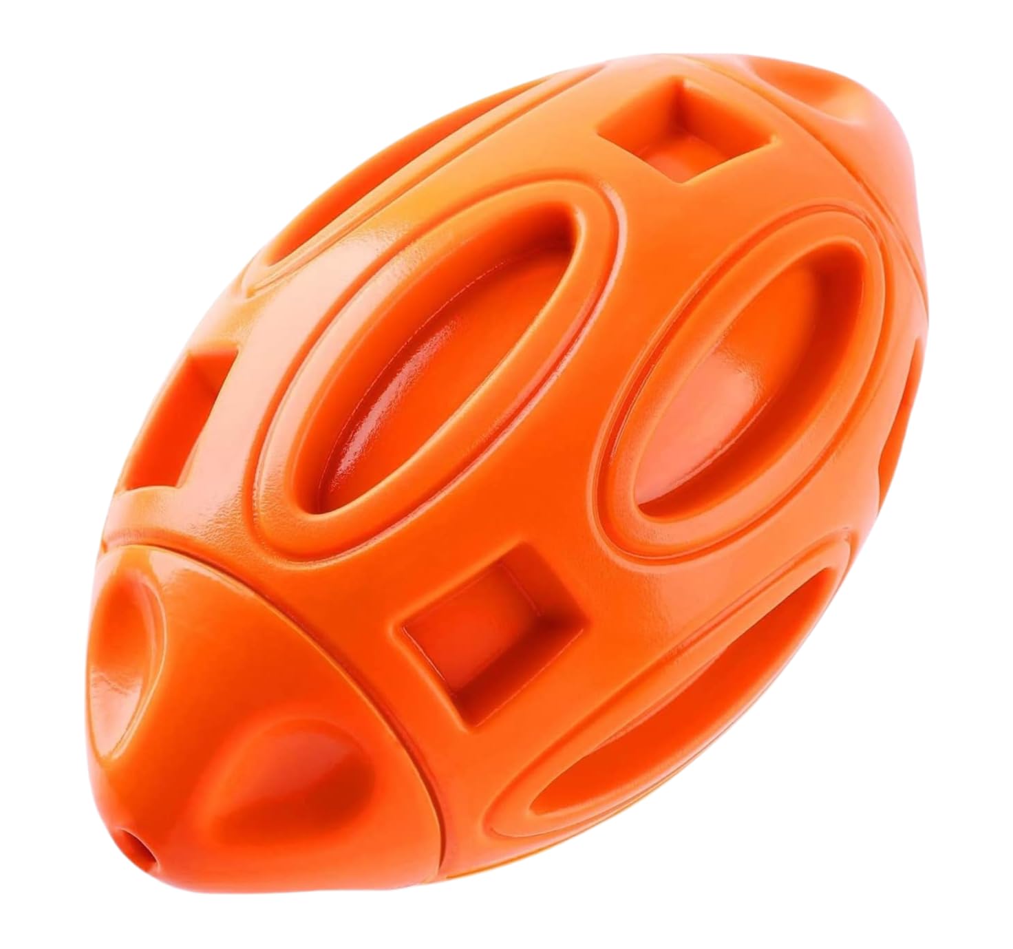 Dog Chew Toys Squeaky Toy for Aggressive Chewers Indestructible Ball for Medium Large Breed Tough Dog Toys for Extreme Chewers Boredom Long Lasting Interactive Rubber (Orange)