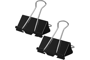 AMKIOKIO 40 Pack 2 inch Black Large Binder Clips - Jumbo Metal Clip Office Supplies, Paper Clamps for Secure Document Binding