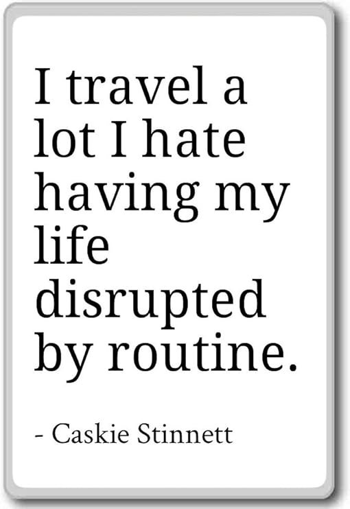 I Travel A Lot I Hate Having My Life Disrup Caskie Stinnett