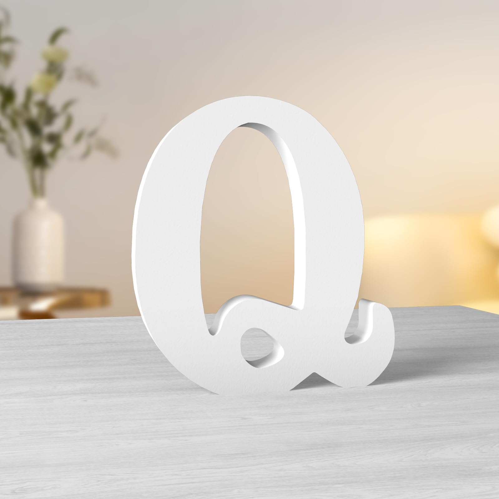 Aruatu 6 Inch White Wood Letters - Unfinished Wall Decor Letters, Slices, Sign Board Decoration for Craft & Home Projects — image 1