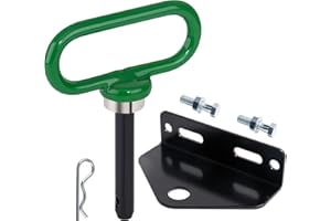 TRUSTKITS Heavy Duty Universal Zero Turn Mower Trailer Hitch & Strong Neodymium Magnetic Lawn Mower Trailer Hitch Pin with 2 Bolts -1/2'' R-Clip(Green+Black)
